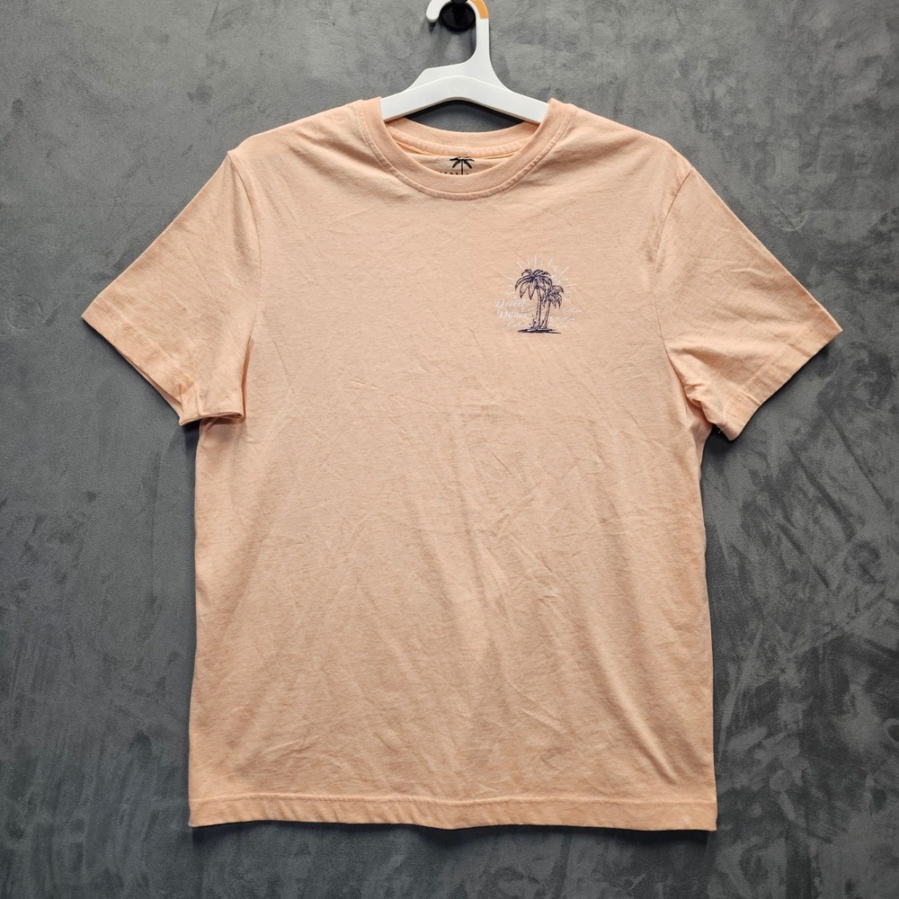 Desert Dunes Mens Small Peach Orange Palm Tree Graphic T-Shirt UT9E33NO5CS